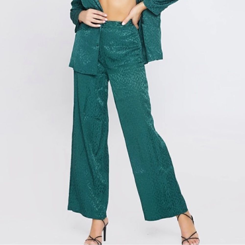 NWT Revolve L'Space Green Harlow Pants in Ultramarine Size 0